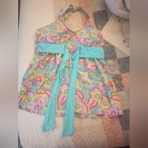 Colorful Halter Dress with Bow